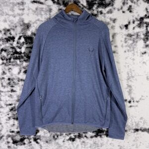 Badlands Hoodie Mens Size Medium Hunt Shape Full Zip Blue Pockets Casual Comfort